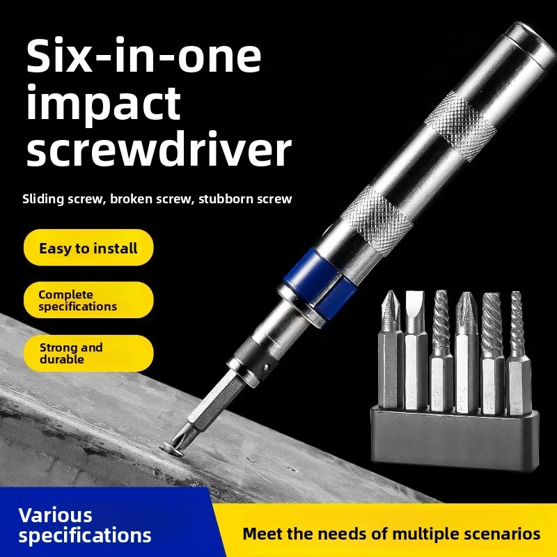6 in 1 Impact Screwdriver Impact Drive Rusted Stuck Broken Fasteners Remover Screwdriver Set with Complete Specifications