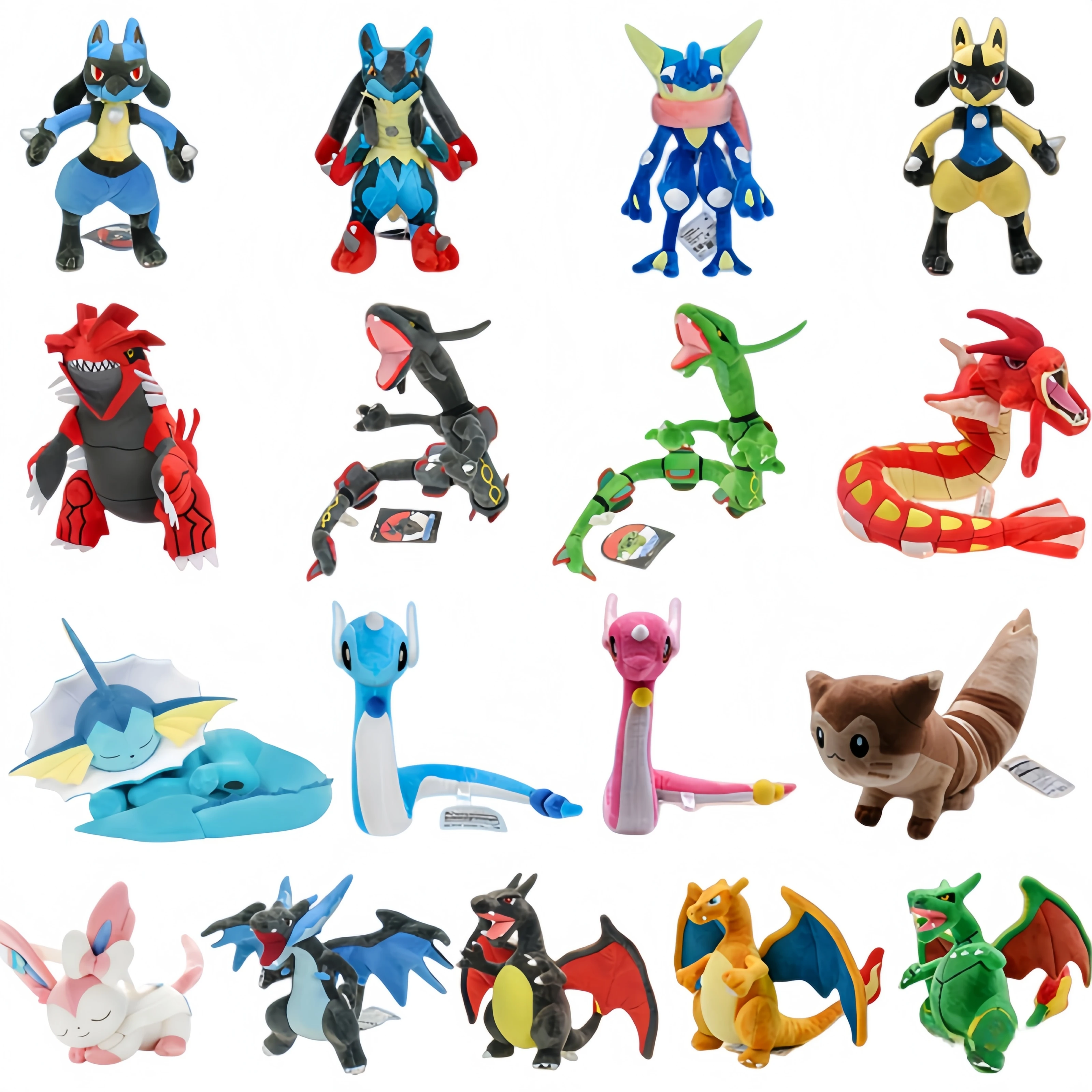 

70 видов плюшевых игрушек Покемон: спящие Вапореоны, милые Чаризарды, Лукарио, Драгонэйры, Рейквазы, Гардосы, Сильвеоны, Гренинжи. Подарок.