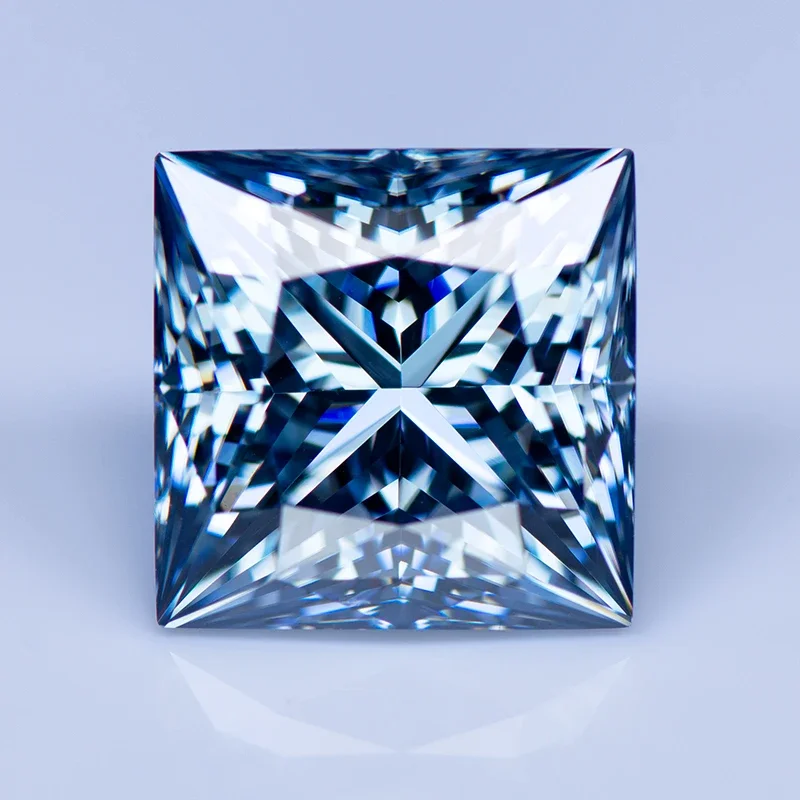 

Moissanite Stone Primary Color Royal Blue Princess Cut Gemstone Lab Grown Diamond Woman Charms Jewelry Making GRA Certificate