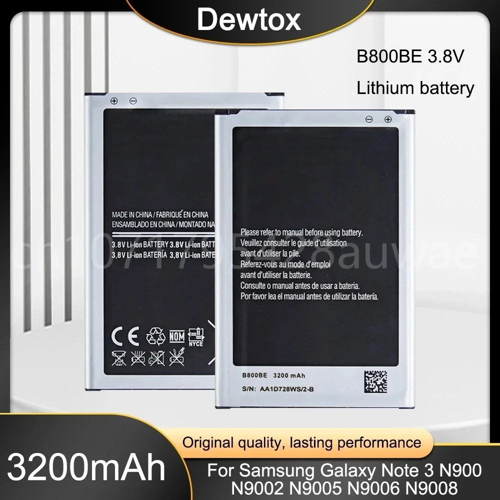 3200mAh B800BC B800BU B800BE Battery for Samsung Galaxy Note 3 Note3 N9000 N9002 N9005 N9006 N9008 N9009 Batteries