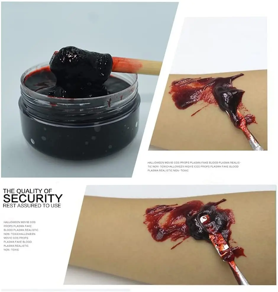 Halloween Fake Blood Cos Ultra-realistic Simulation Human Vampire Human Teeth Hematopoietic Props Vomiting Edible Party Make Up