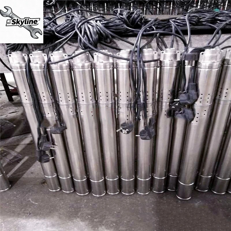 Bomba de poço submersível de 50mm de diâmetro com corpo de bomba de aço inoxidável 304 bomba submersível de poço profundo 1000L/h bomba de água de 2 polegadas