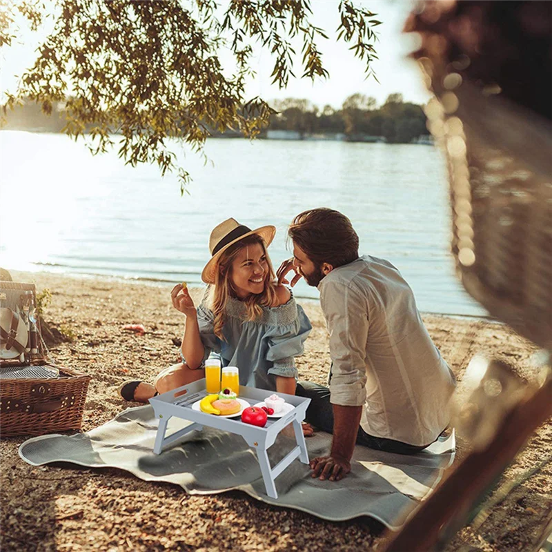 โต๊ะพับได้ A68P สำหรับใช้งานกลางแจ้ง, โต๊ะไม้สำหรับวางบนเตียงในหอพัก, โต๊ะเล็กสำหรับวางแล็ปท็อป, ถาดสำหรับตั้งแคมป์ปิกนิกแบบพกพา, โต๊ะหนาพิเศษ