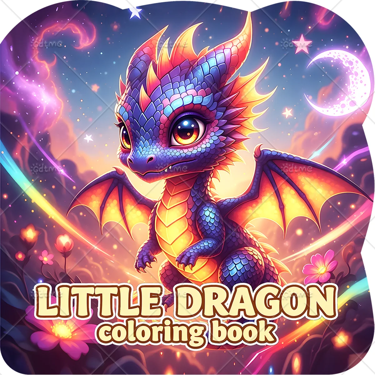 LITTLE DRAGON Coloring Book Adult Relieve Stress Bold-easy DIY Art Self-Painting Drawing kids Educational Doodles Books ﻿