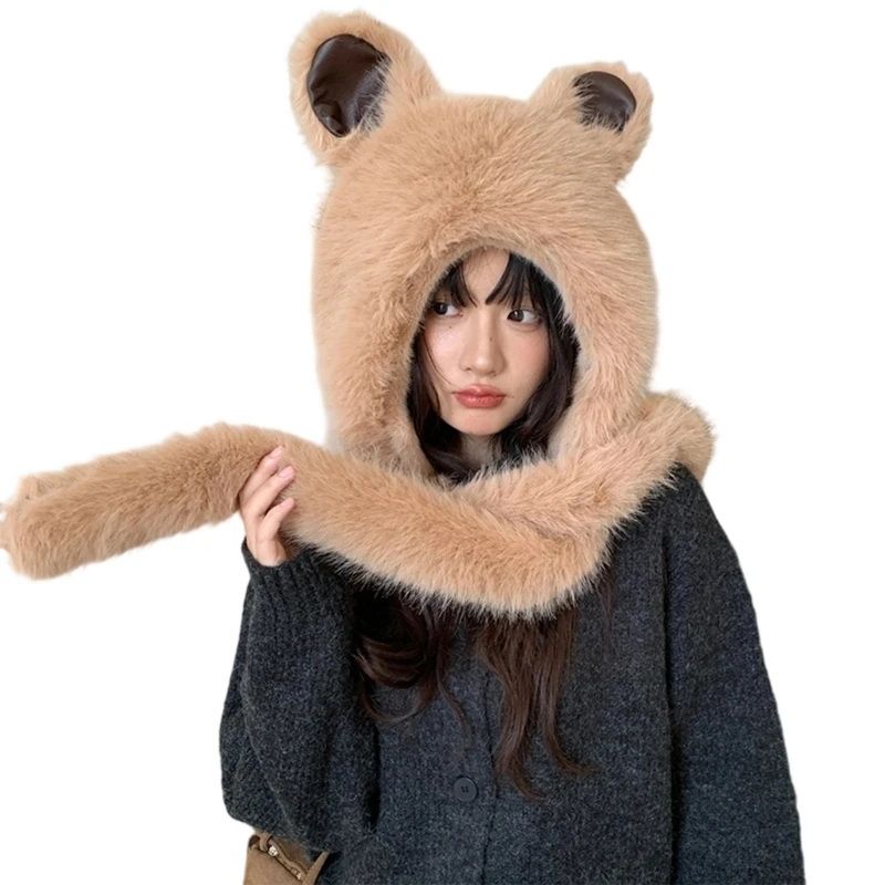 HX6F Ushanka Hat Trapper Hat Stylish Cap for Outdoor Thicken Hat Ushanka Hat Cold Weather Insulated Outdoor for Skiing