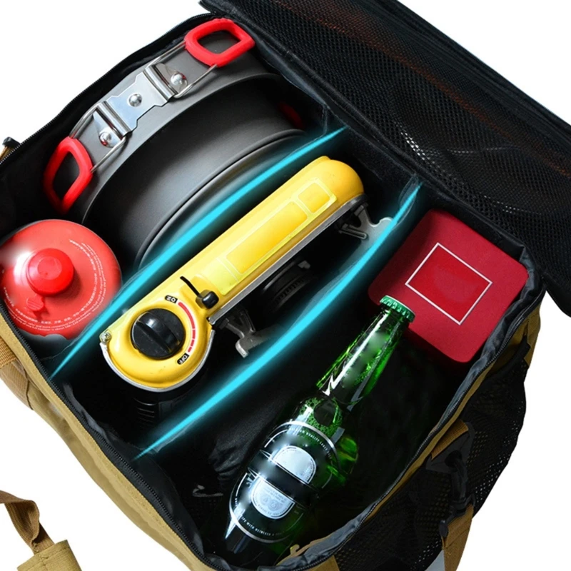 Cooler Bag with Liners Insulated Picnics Lunch Bag Tableware Handbag Soft-Sided Cooling Bag for Camping Outdoor Activity