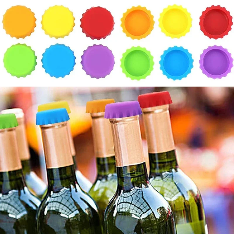 Silicone Beer Bottle Cap Preservative Bottle Random Color Cover Vinegar Soy Corktail Lid Wine Stopper Bar Tools Accessories