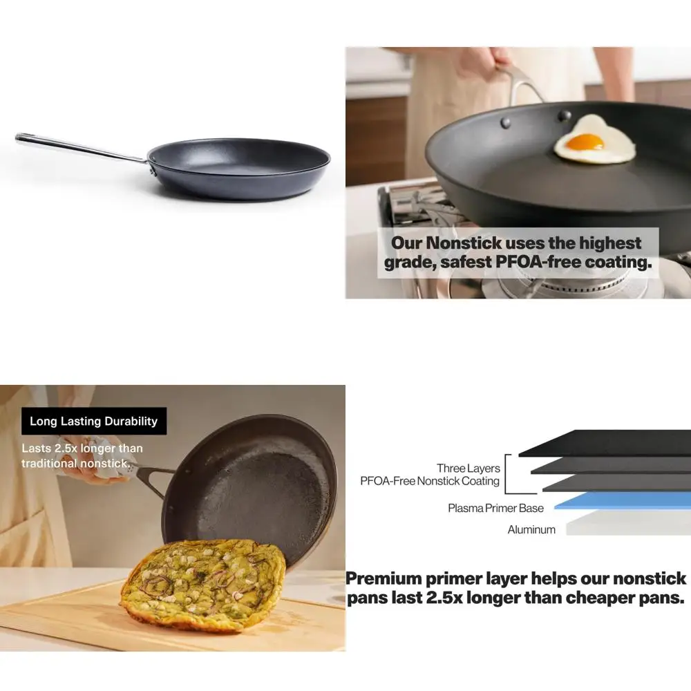 

Nonstick Premium Skillet - PFOA-Free Coating for Omelettes, Eggs, Induction Cooking - Durable, Ideal for Everyday Cooking