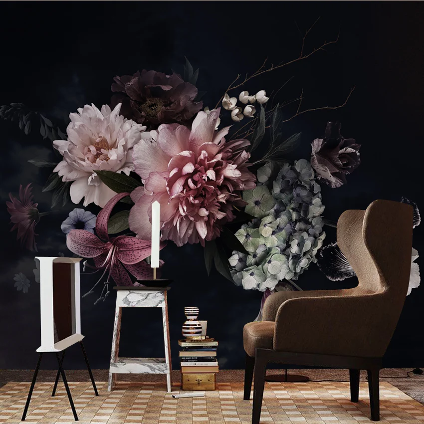 

Наклейки-обои 21+ с весенними пионами и лилиями для гостиной, самоклеящиеся, для декора стен, настенный декор, домашний декор, мурал