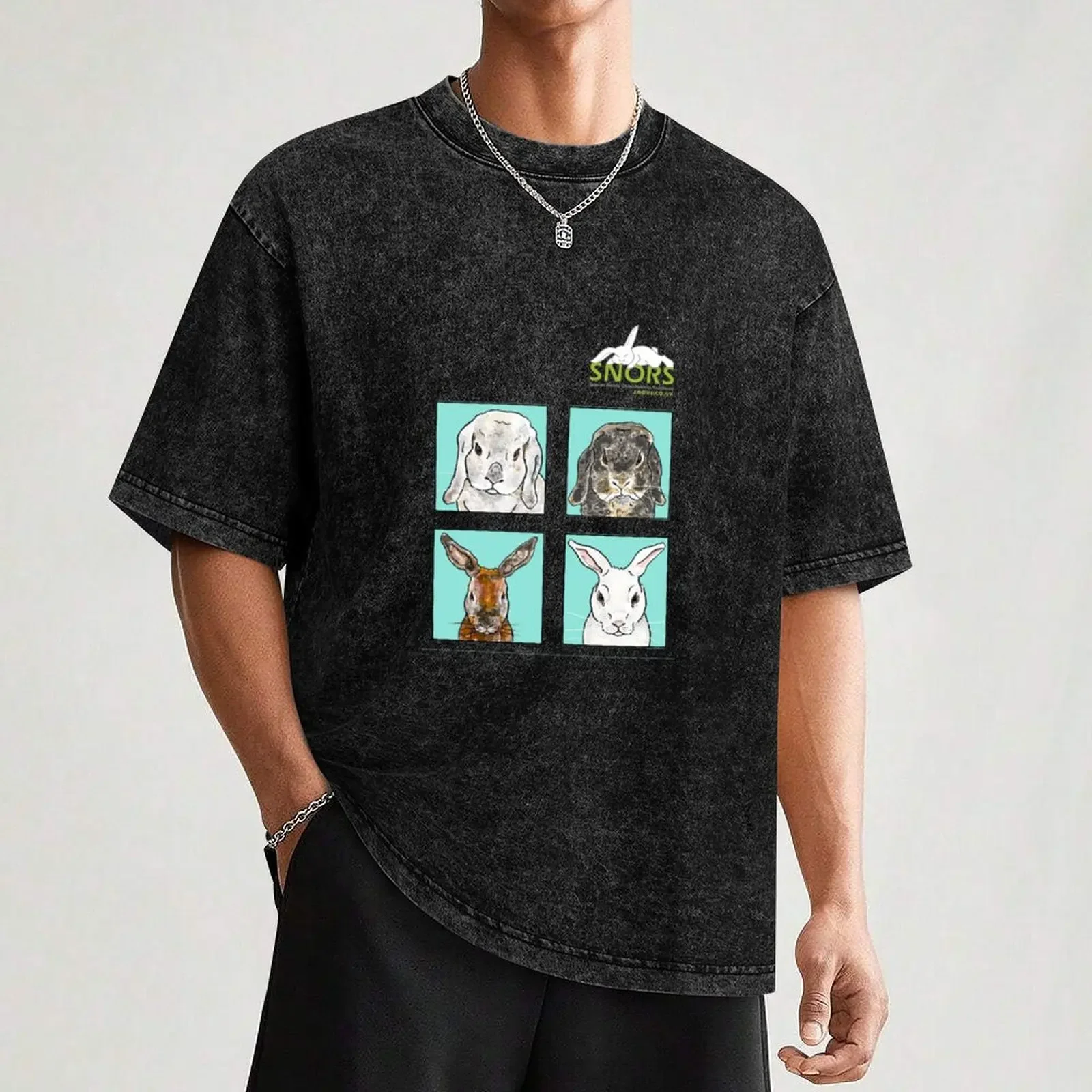 4 أرانب - مجموعة 2 تي شيرت تي شيرت كبير الحجم ملابس أنيمي ملابس هيبي تي شيرت للرجال جرافيك #3