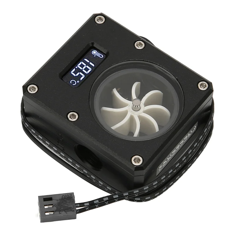 A53M Nuovo PC Misuratore di portata di raffreddamento ad acqua Indicatore 12V Piccola interfaccia a 3 pin G1/4 Filettatura Pom Misuratore di portata per computer antiruggine