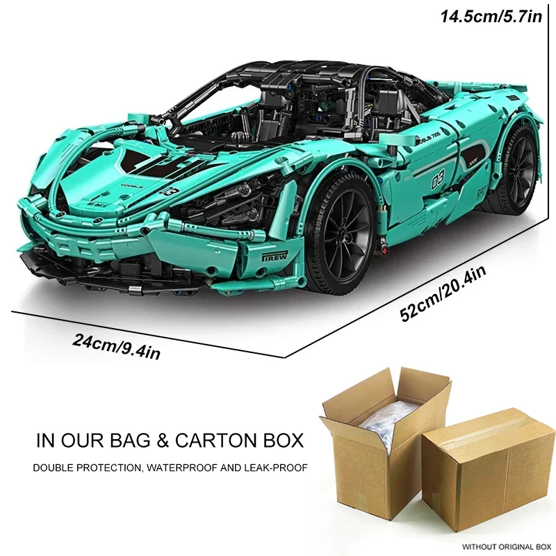 Molde rei 13167 1:8 campeões de potência de alta tecnologia 720s carro de corrida blocos de construção brinquedos montagem presente de natal para criança adulto