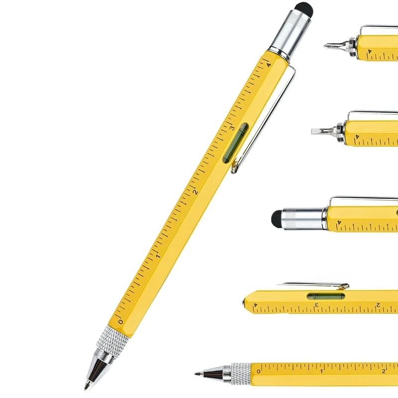 

Multitool Pen Cool Gadgets, Novelty Pen With Stylus, Level, Rulers, Screwdrivers, Birthday Gifts For Dad Husband Easy To Use