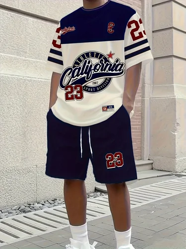 El nuevo traje de verano 2025 para hombre es moderno, informal, cómodo y adecuado para actividades deportivas y fitness.