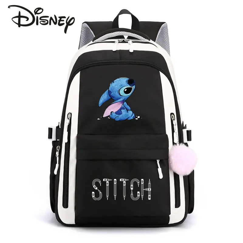 Sac à dos Disney Stitzer pour femme, sac à dos étudiant, dessin animé, polyvalent, grande capacité, voyage, mode, haute qualité, nouveau