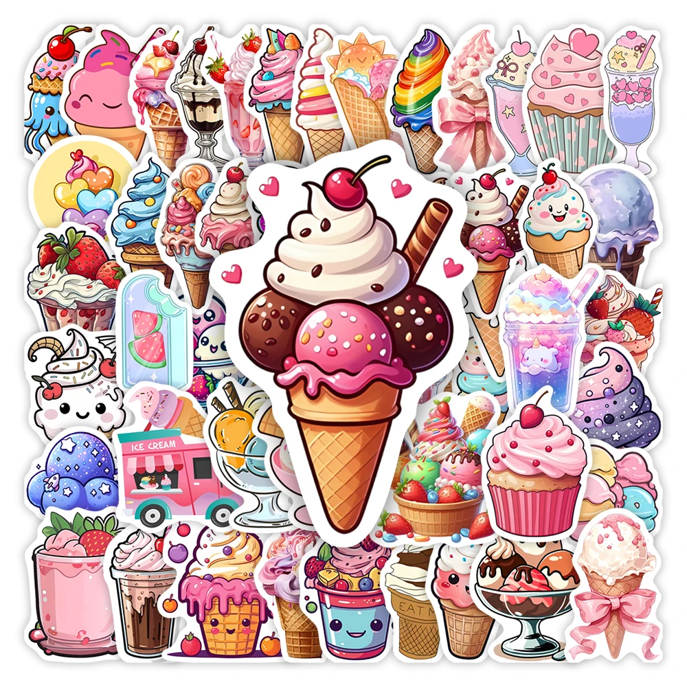 Kids Toys Laptop - Summer Ice Cream Stickers Cool DIY
