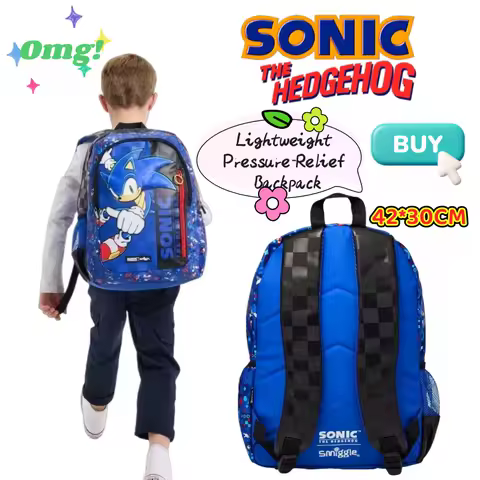 Sonic The Hedgehog Sonic High-Value Creative Student Large Capacity Backpack Lightweight Decompression Cartoon Large Backpack