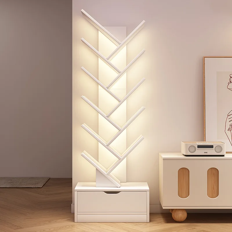 

Standing storage shelves and living room tree-shaped bookshelves, narrow lockers