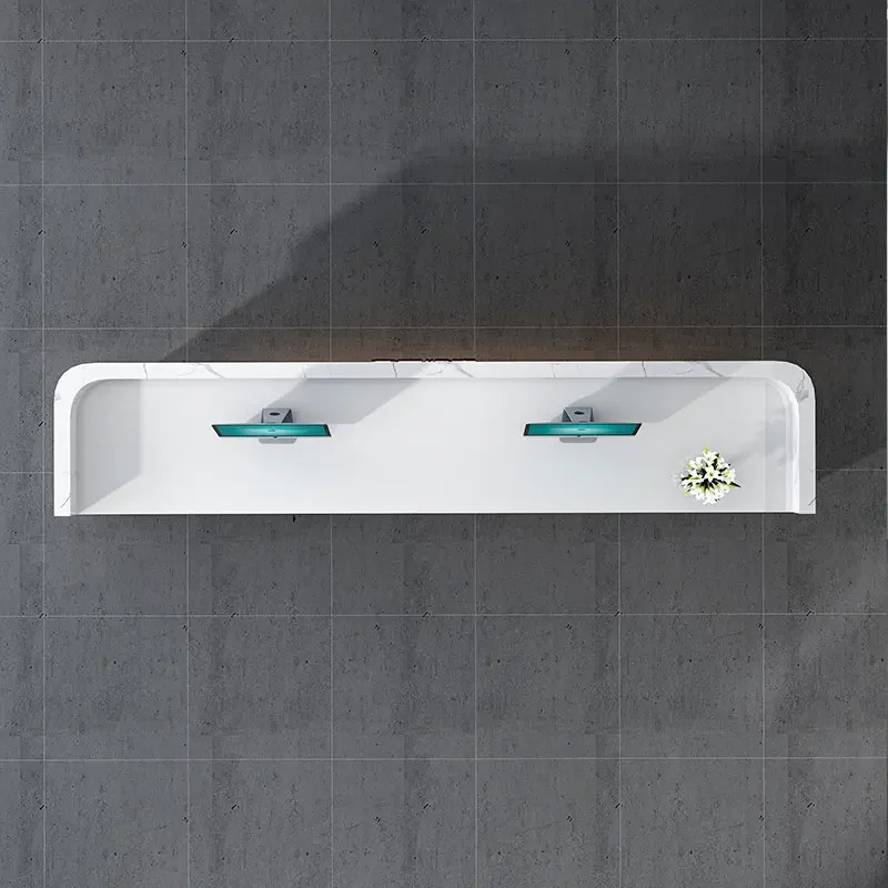 مكاتب استقبال عالية الجودة خفيفة فاخرة الأعمال التجارية خدمة العمل عرض مكتب تقف ترحيب أثاث سكريفانيا #4