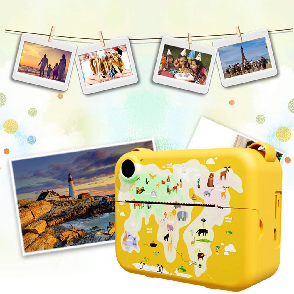 Kids Video Recorder Digital Children Camera Instant Print Photo with 3 Rolls Print Paper Mini Digital Video Camera Toys for Kids