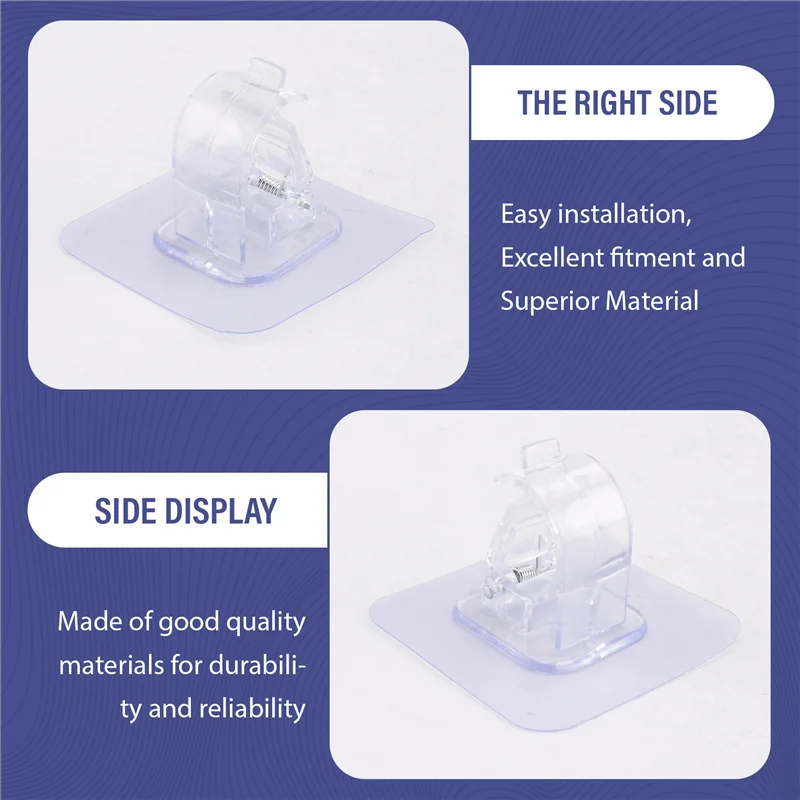 No Drill Curtain Rod Brackets Set 2-Piece Adjustable Adhesive Curtain Rod Holders Set Kit