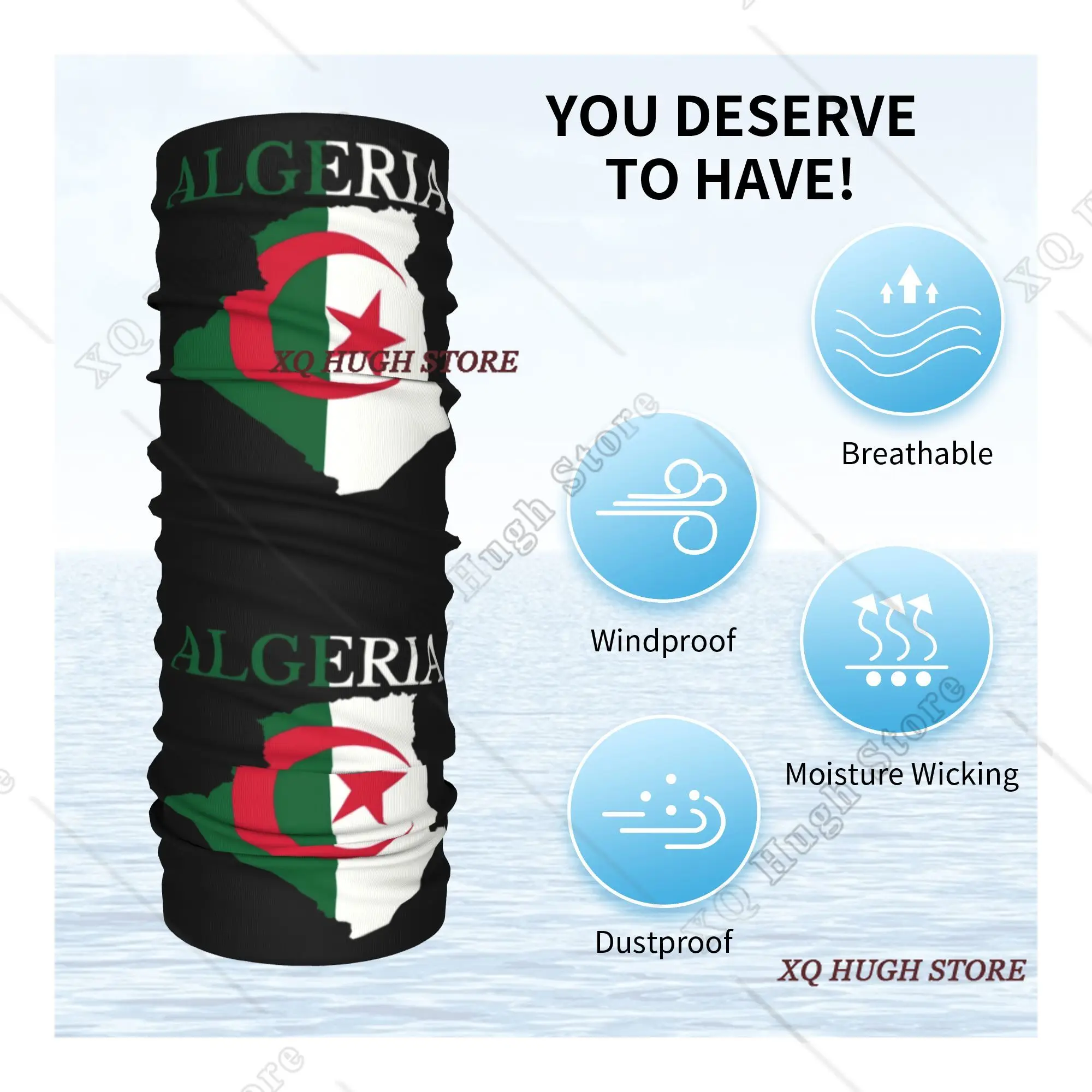 Benutzerdefinierte Algerien Flagge Karte Winter Stirnband Halswärmer Frauen Männer Ski Jagd Schlauch Schal Algerien Herz Gesicht Bandana Gamasche