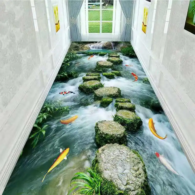 Pontoon Bridge Hallway Corridor 3D Carpet Pastoral Living Room Passageway Runners Bedroom Rug Landscape Kitchen Aisle Floor Mat