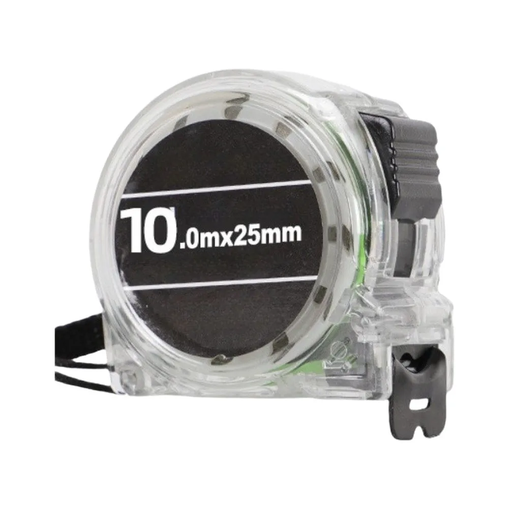Fluorescent Tape Measure 8ft with Rust-Proof Electroplated Stainless Steel Blade and Transparent PC+ABS Case for Precision Work