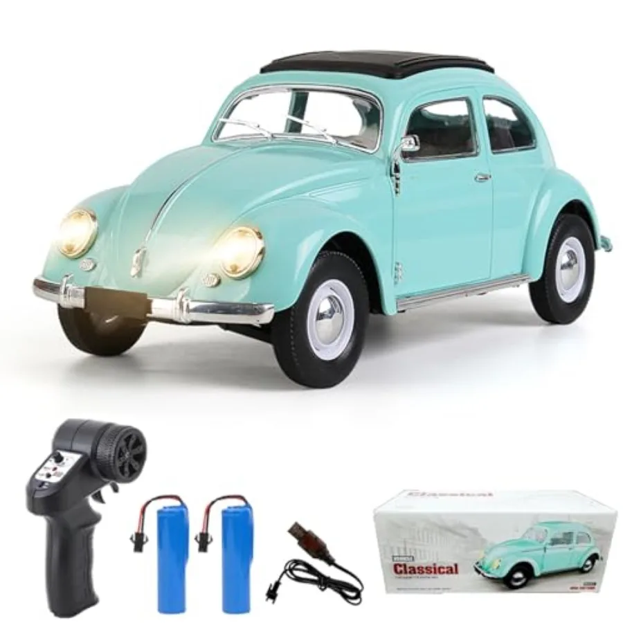 

Радиоуправляемая машинка 1:16, классический кабриолет Beetle 1950 года, игрушечная модель для подростков, 2.4 ГГц, 4-канальная, задний привод, со светодиодами