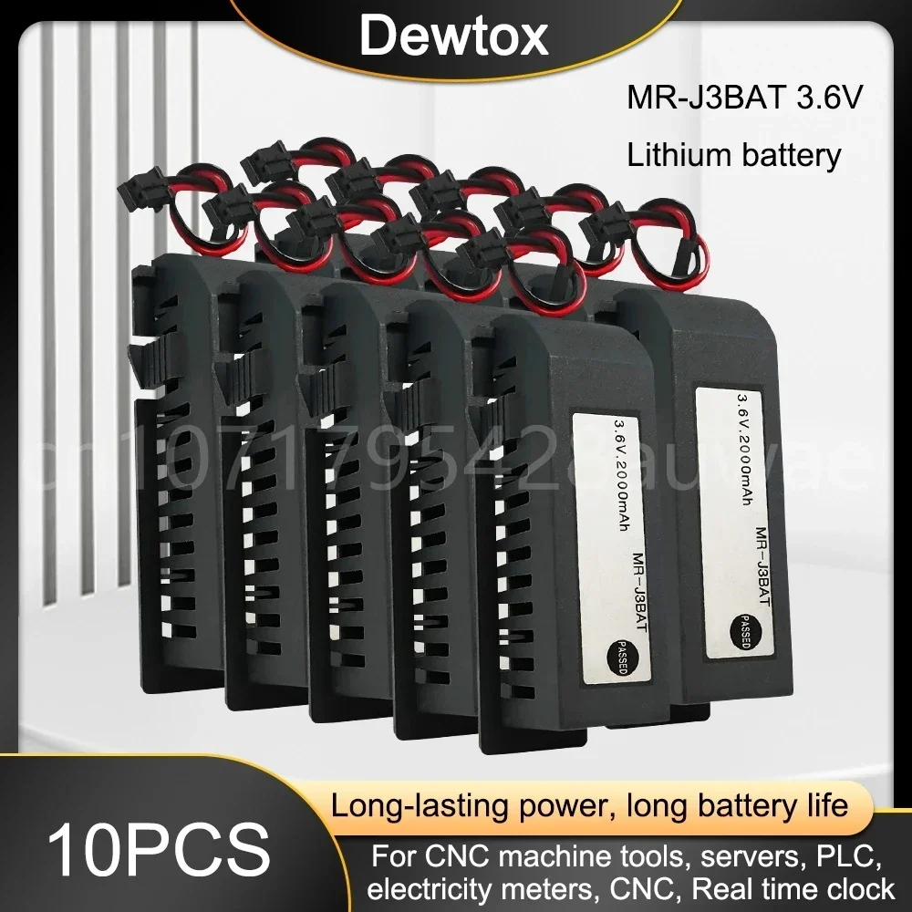 10PCS 3.6V 2000mAh MR-J3BAT C119A Lithium Battery with Black Plug FOR CNC System M70 Servo