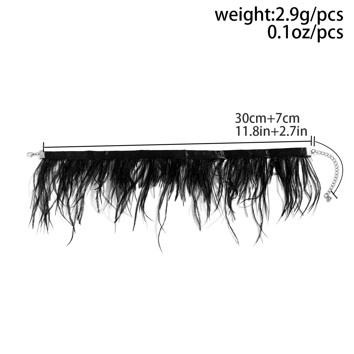 IngeSight.Z Gothic Black Feather Plush Choker Necklaces for Women Korean Elegant Clavicle Chain Bridal Wedding Party Jewelry