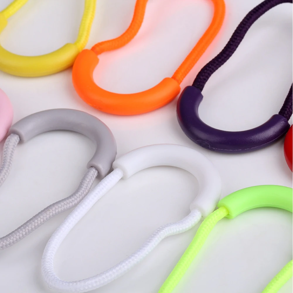 10 Color 10pcs/set Plastic Zipper Pulls Cord Zip Puller Clip High-quality Replacement Ends Lock Clothing Backpack Luggage Access