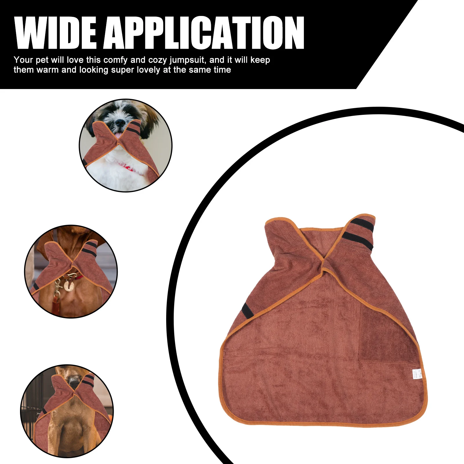 

Absorbent Dog Bathrobe Puppy Drying Towel Lightweight Comfortable Pet Bath Clothes Soft Polyester Dog Drying Coat