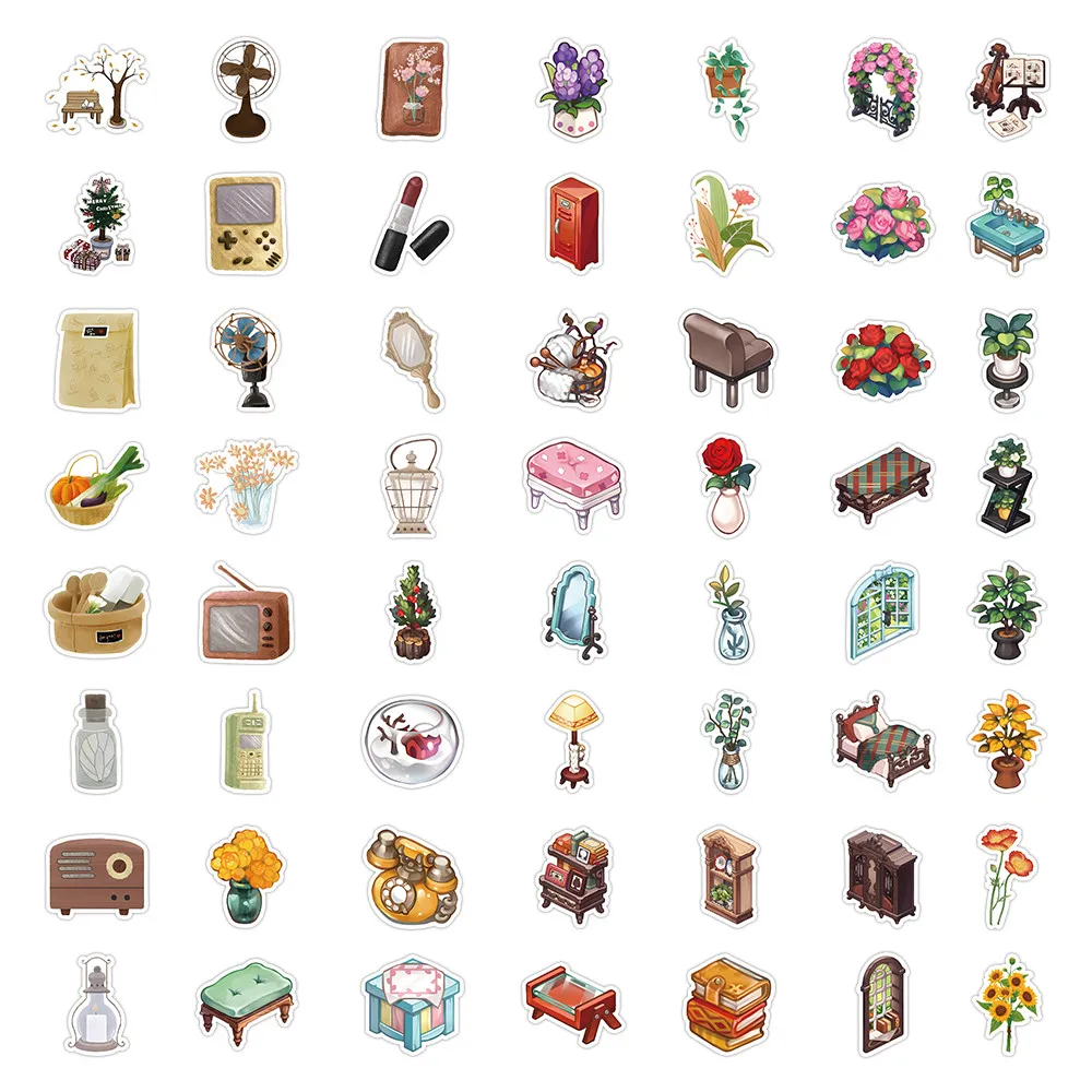 60 قطعة من ملصقات العناصر الأصلية اللطيفة على شكل جرلي (النمط B) - شارات زخرفية لأجهزة الكمبيوتر المحمولة وحافظات الهاتف (متجر Anime Worlds) #3