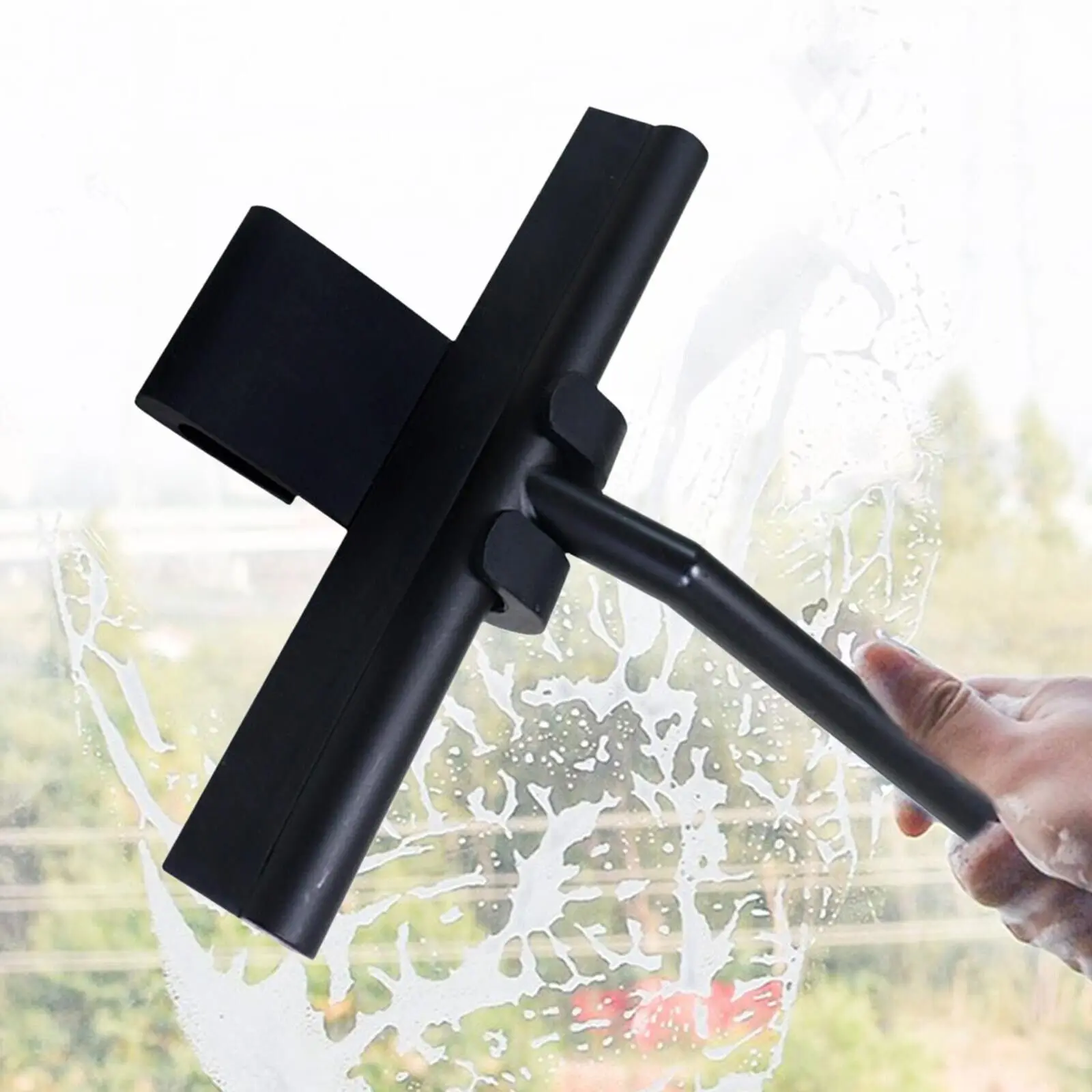 Shower Squeegee Glass Clean Scraper Washing Wiper Hanger Floor Window Cleaning Household Water Wall Hanging Mirror with Handle