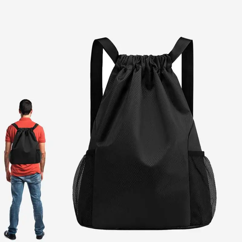 Sports Drawstring Backpack Large Capacity Gym Bag For Men Folding Waterproof Backpack For Cycling Football Basketball Fitness