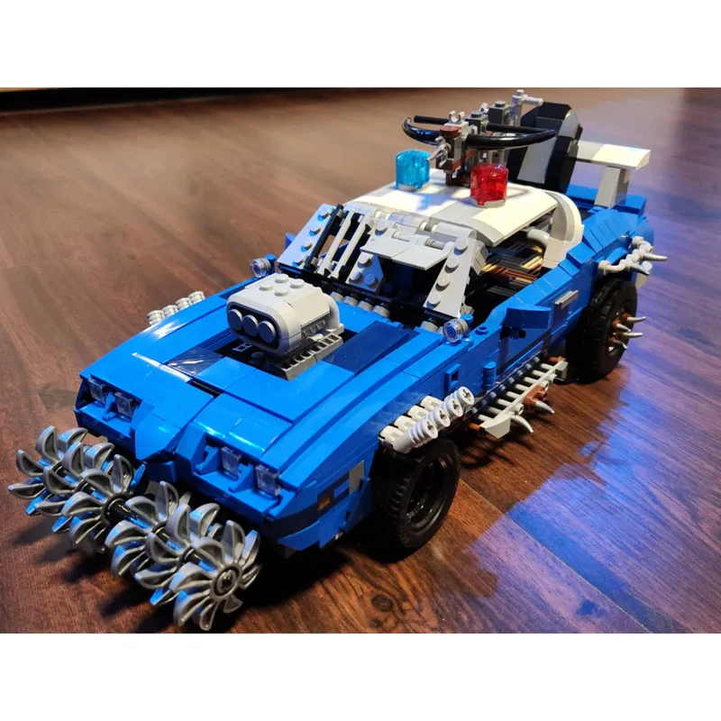 MOC-269036 Building Blocks Wasteland Police Car 1246 Pieces 1:18 Scale Model Birthday Toy Christmas New Year Gift Decoration