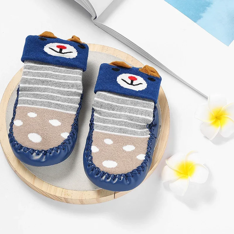 

Spring and Autumn Winter Cartoon Baby Socks Baby Steps Non-slip Leather Sole Cotton Children Floor Socks Baby Socks Newborn