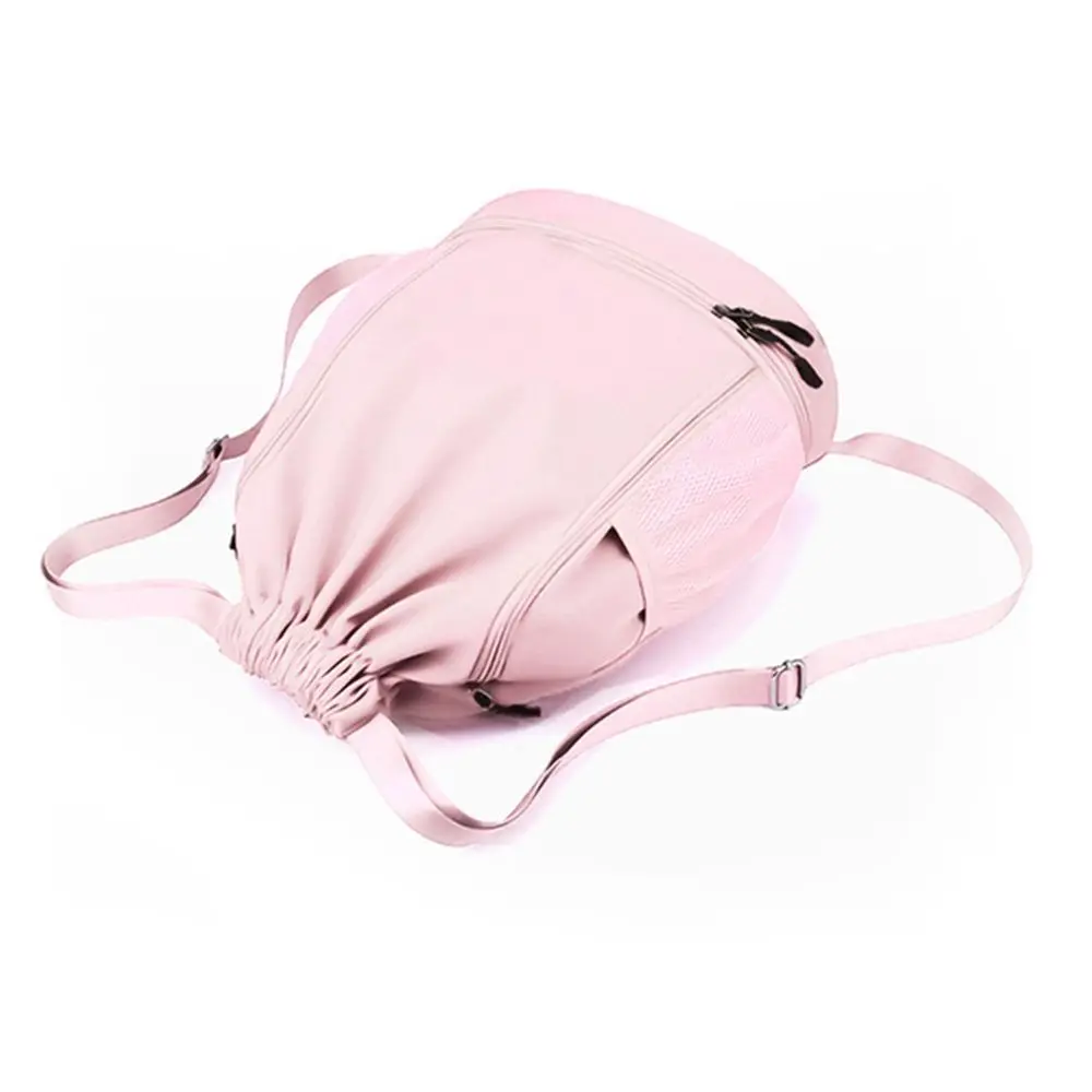 Large Capacity Sports Drawstring Backpack with Shoe Compartment Oxford Cloth Drawstring Sports Bag Adjustable Straps Lightweight