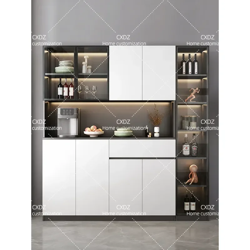 Modern Wall Mounted Dining Side Cabinet Light Luxury Storage Locker for Living Room Kitchen Tea Display Simple Integrated