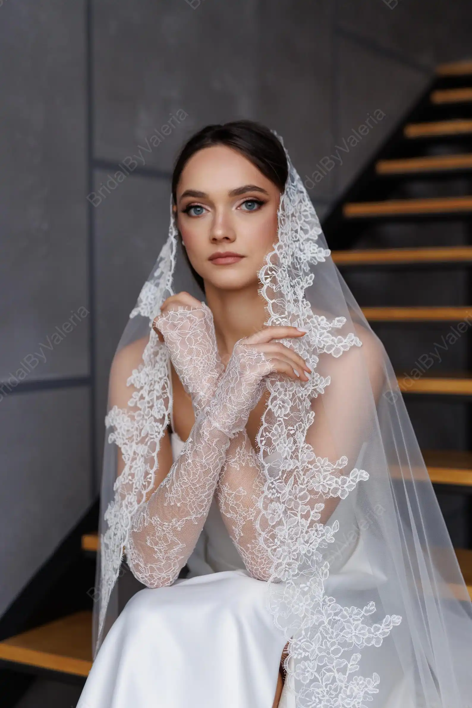 

Handmade Custom Length Style Mantila Eyelash Lace Wedding Accessories Cathedral Bridal Veil