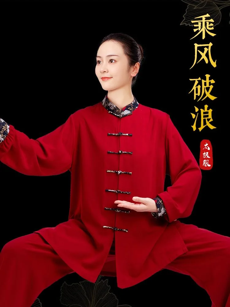 Tradycyjna chińska odzież Mężczyźni Kobiety Dorosły Tai Chi Kung Fu Uniform Casual Arts Performance Practice Clothes Wushu