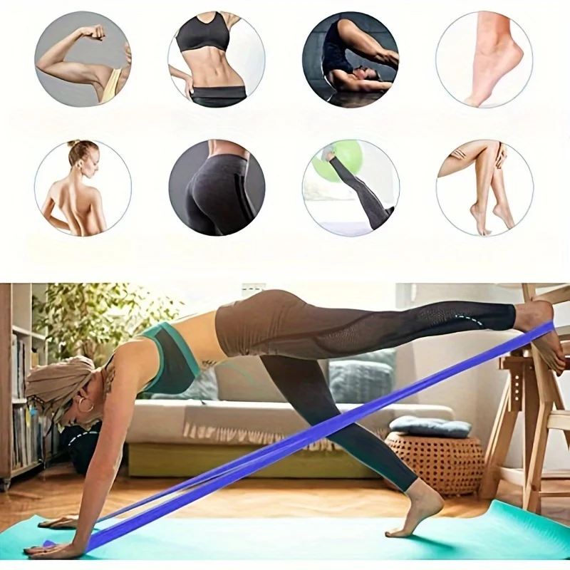 4er-Pack Yoga-Widerstandsbänder: elastische TPE-Stretchbänder für Physiotherapie, Fitness, Yoga, Pilates, Rehabilitation und Stärke – Detail 15