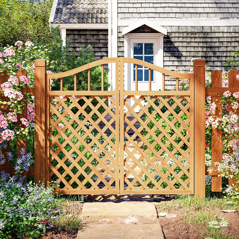 Outdoor preservative wood small fence door yard outdoor courtyard fence fence famous hotel small courtyard wooden door garden en