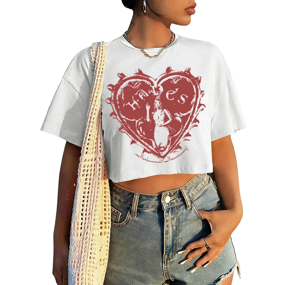 Popular 2026 Melanie-Martinez Hades Album Shirt Women O-Neck Short Sleeves Crop Tops T-shirt