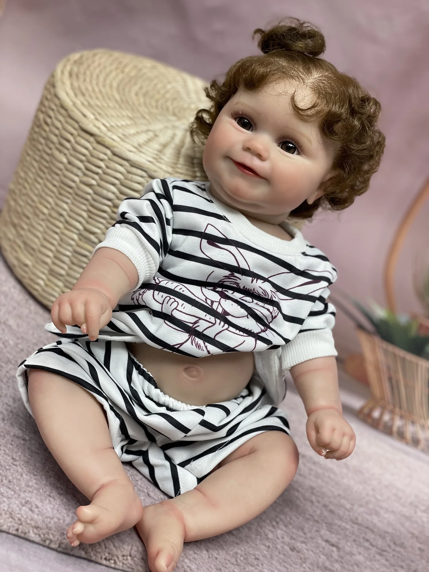 Maddie Bebe Reborn 소녀, 3D 페인트 피부, 전신 비닐, 실물 같은 실제 인형, 18-20 인치 방수