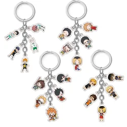 Haikyuu portachiavi Anime Figure Series portachiavi accessori zaino ciondolo acrilico versione Q portachiavi ventagli regalo di compleanno