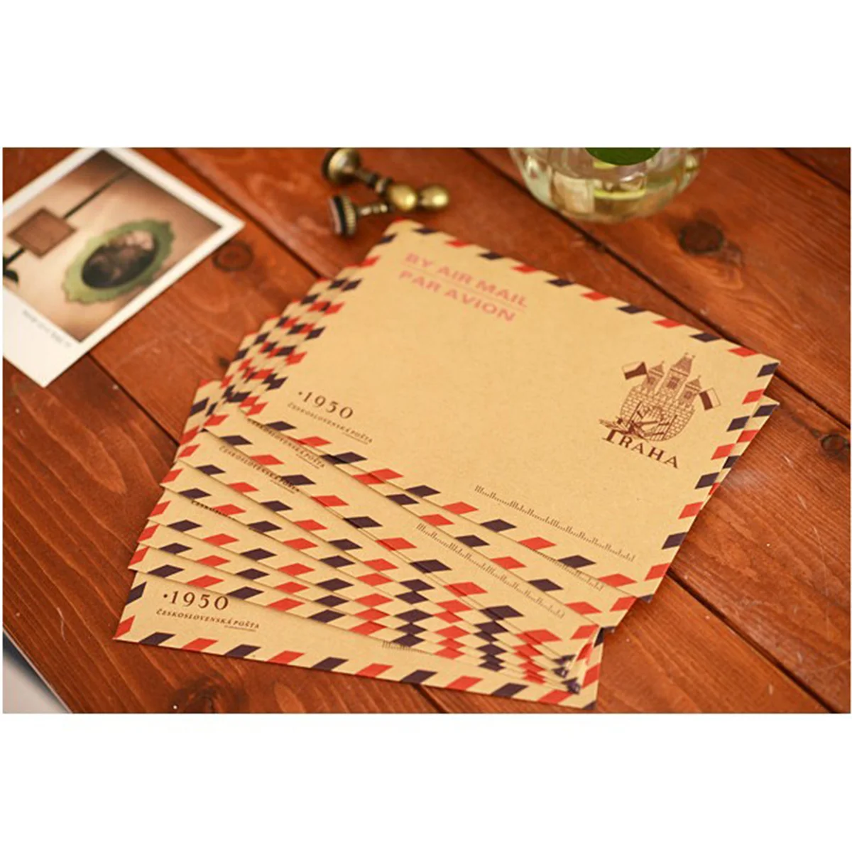 10 Pcs Card Envelopes Retro Envolopes Kraft Paper Postcard Vintage Storage Photo