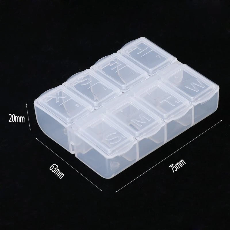 

Y1AD 8 Grids Plastic Storage Box for Case Home Jewelry Beads for Pill Boxes