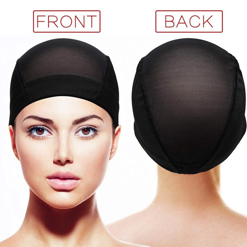 2 Pcs Durable Dome Wig Cap Breathable Mesh Wig Caps For Making Wigs Black Weaving Hat Elastic Hairnets Wig Turban For Women Men